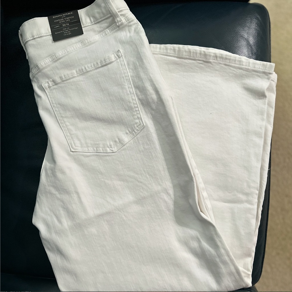 Banana Republic Factory, High Stride Wide-Leg Ankle Jean, White